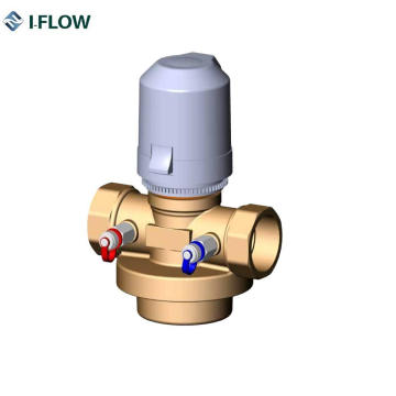 Brass Pressure Independent Control Valve with Test Plug Chilled/Hot Water